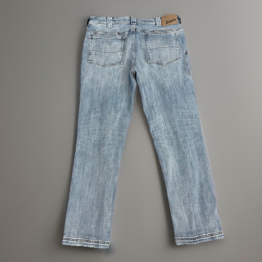 Duluth Ballroom Double Flex Jeans Slim Fit Light Wash Men 38x32 Utility Denim - Picture 3 of 11